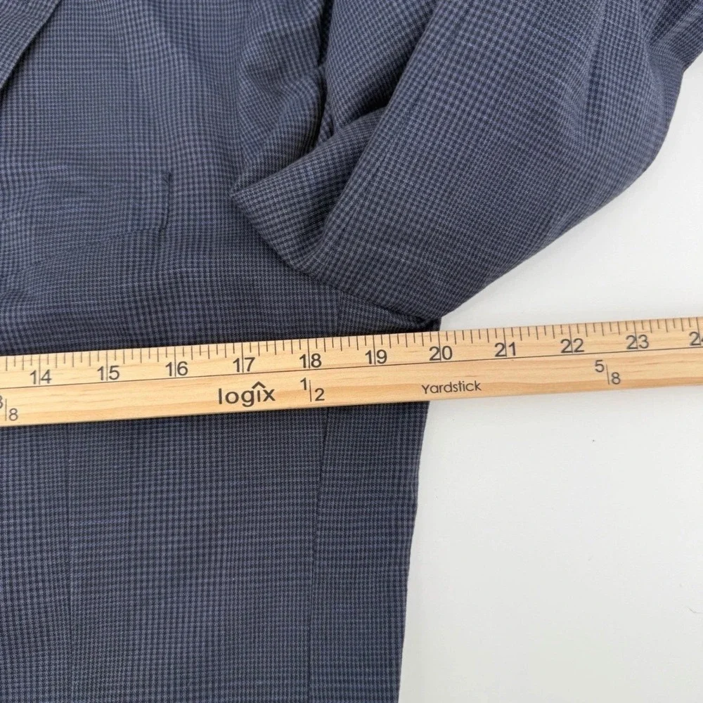 J.Crew Ludlow Blazer Mens 38R (M) Slim Fit Cotton Linen Blue Micro-Check